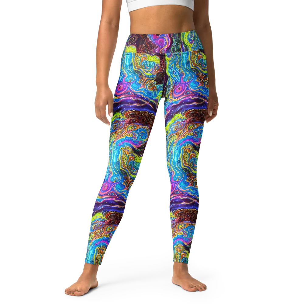 Stellar Riptide on Yoga Leggings — Front