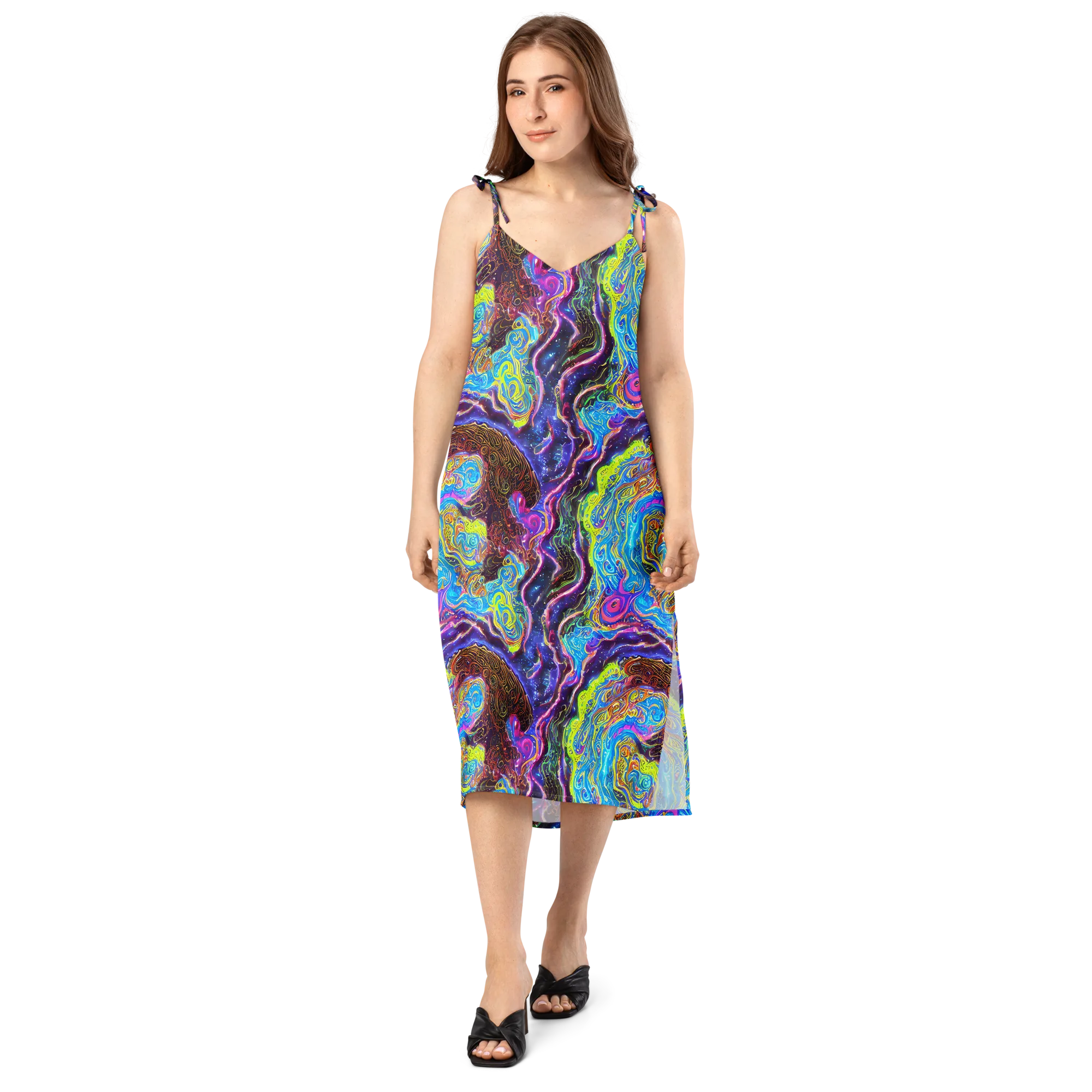 Stellar Riptide on Slip Dress — Front