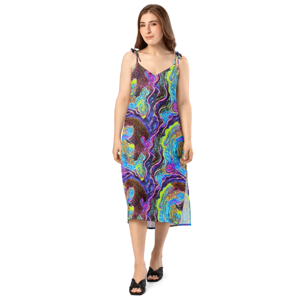 Stellar Riptide on Slip Dress — Front
