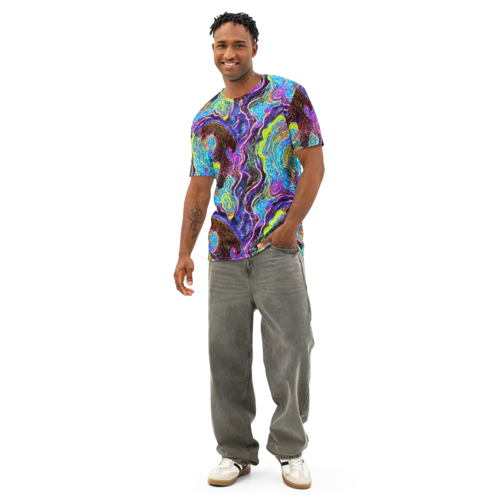 Stellar Riptide on Men's Cotton Crew Neck T-Shirt — Front