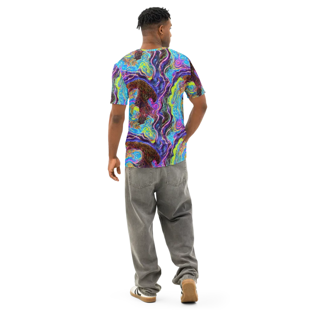 Stellar Riptide on Men's Cotton Crew Neck T-Shirt — Back