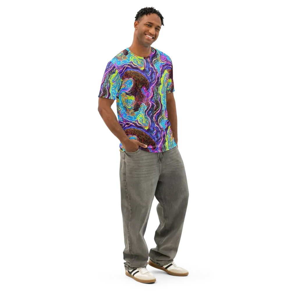 Stellar Riptide on Men's Cotton Crew Neck T-Shirt — Right Front