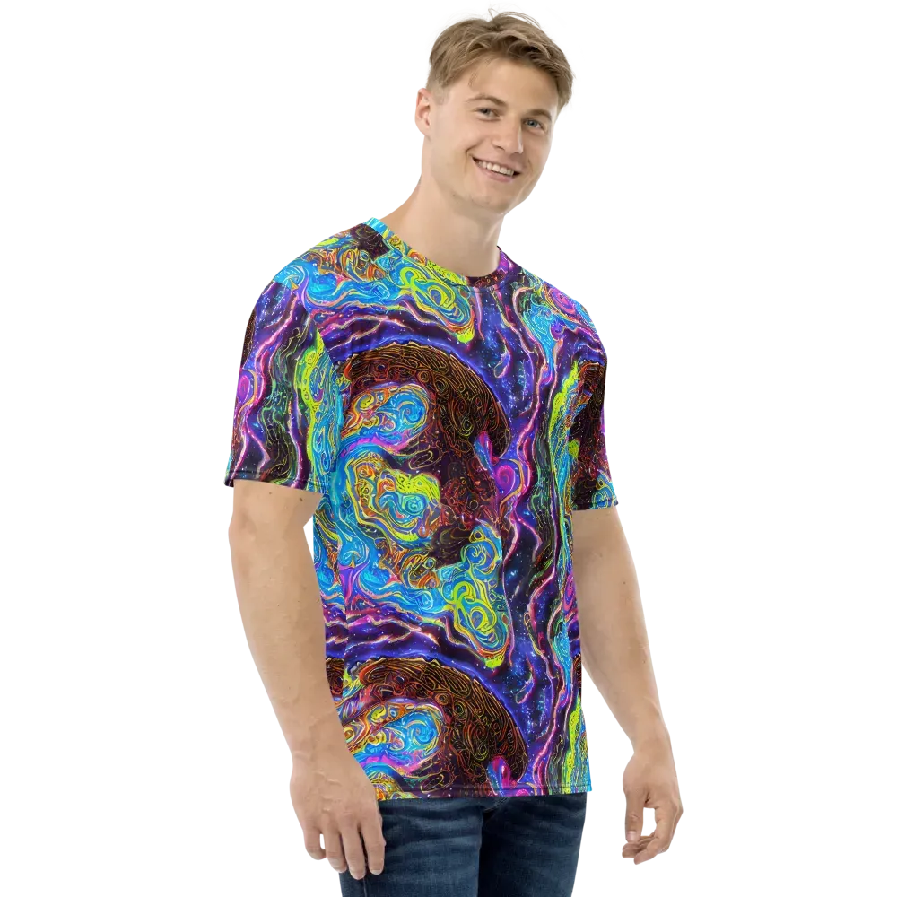 Stellar Riptide on Men's Crew Neck T-Shirt — Right