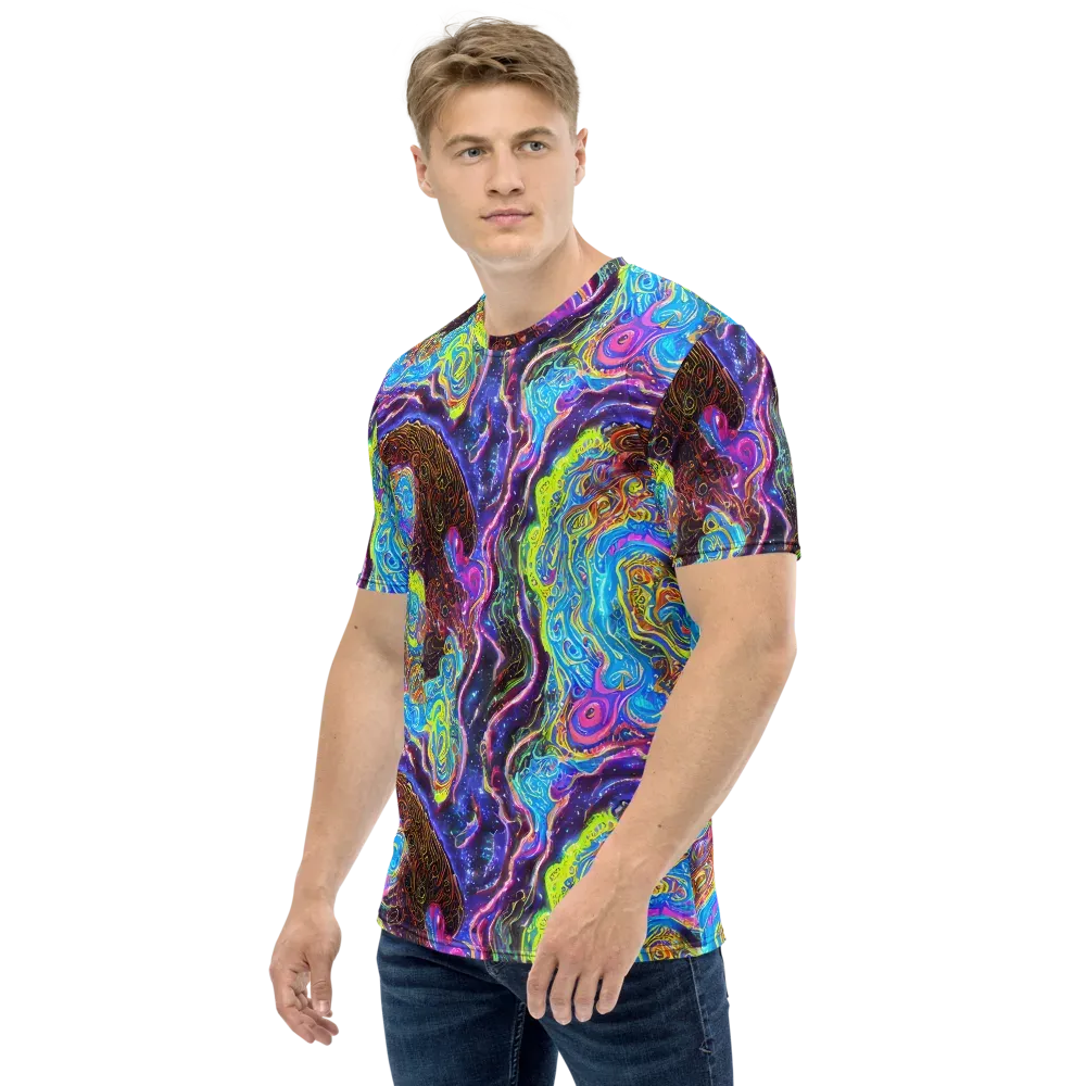 Stellar Riptide on Men's Crew Neck T-Shirt — Left