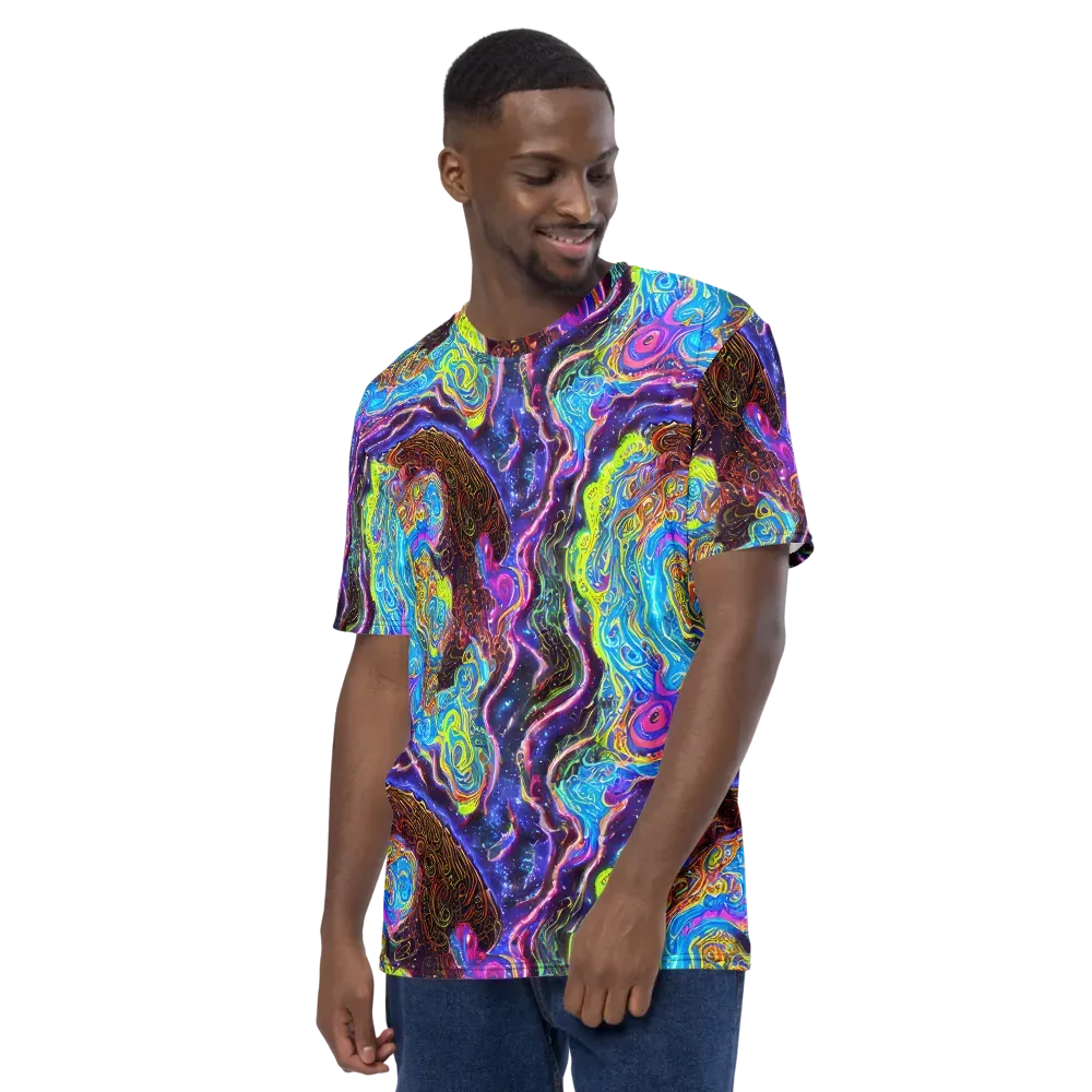 Stellar Riptide on Men's Crew Neck T-Shirt — Left