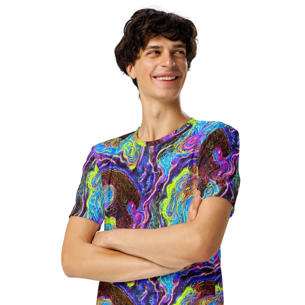 Stellar Riptide on Men's Crew Neck T-Shirt — Left Front