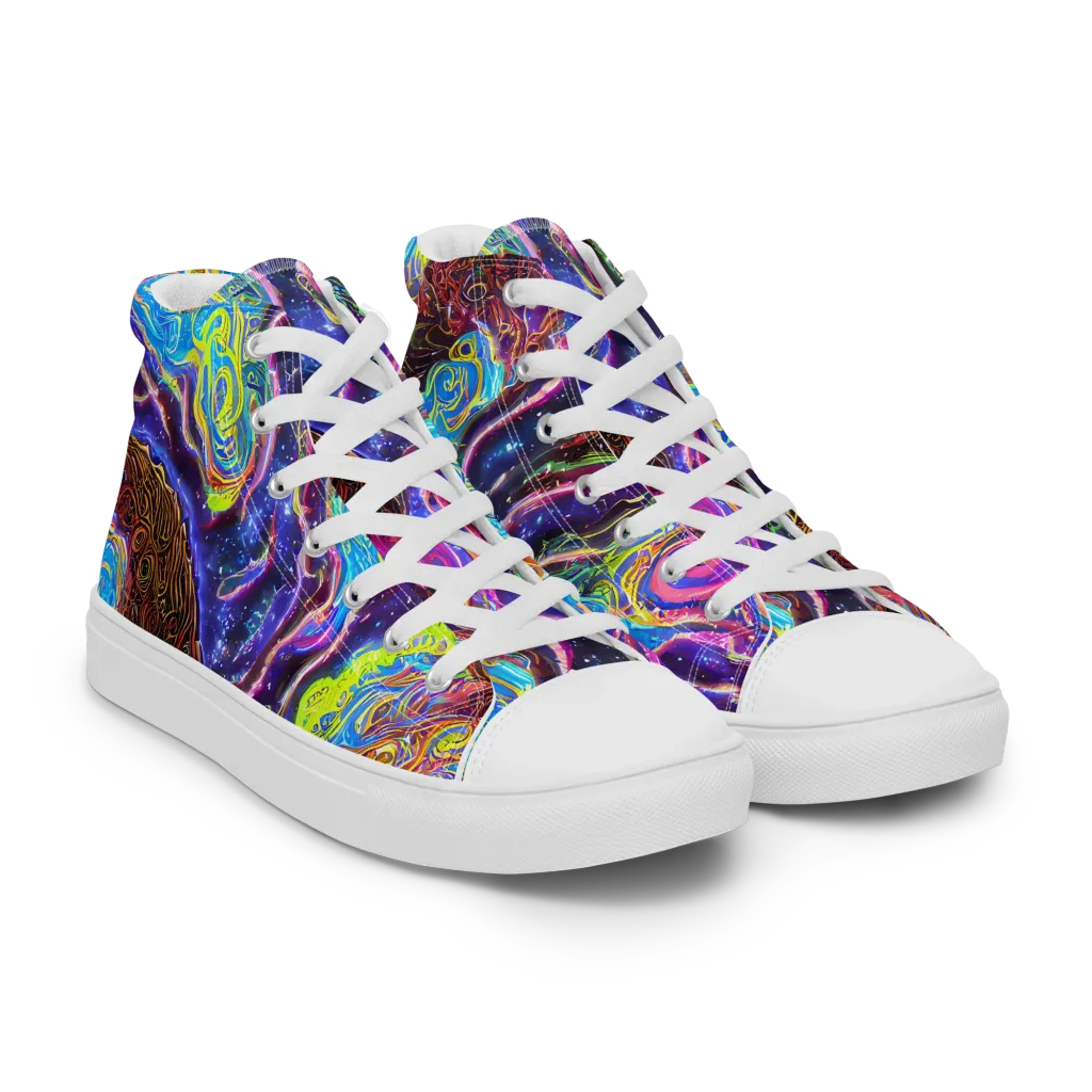 Stellar Riptide on Men's High Top Canvas Shoes — Right Front