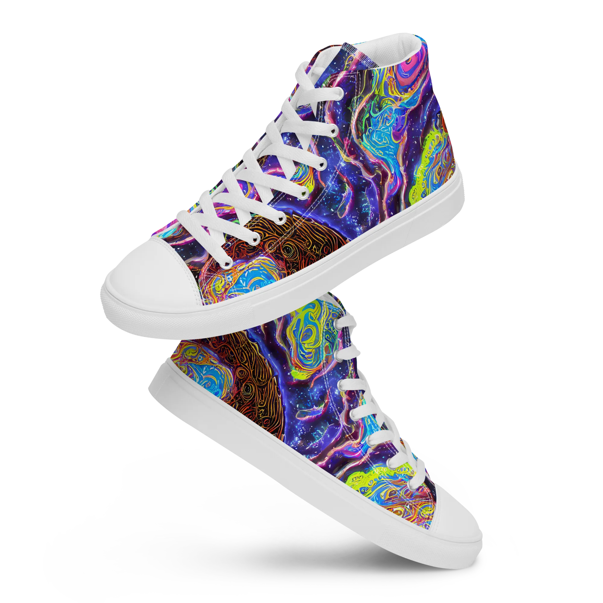 Stellar Riptide on Men's High Top Canvas Shoes — Front