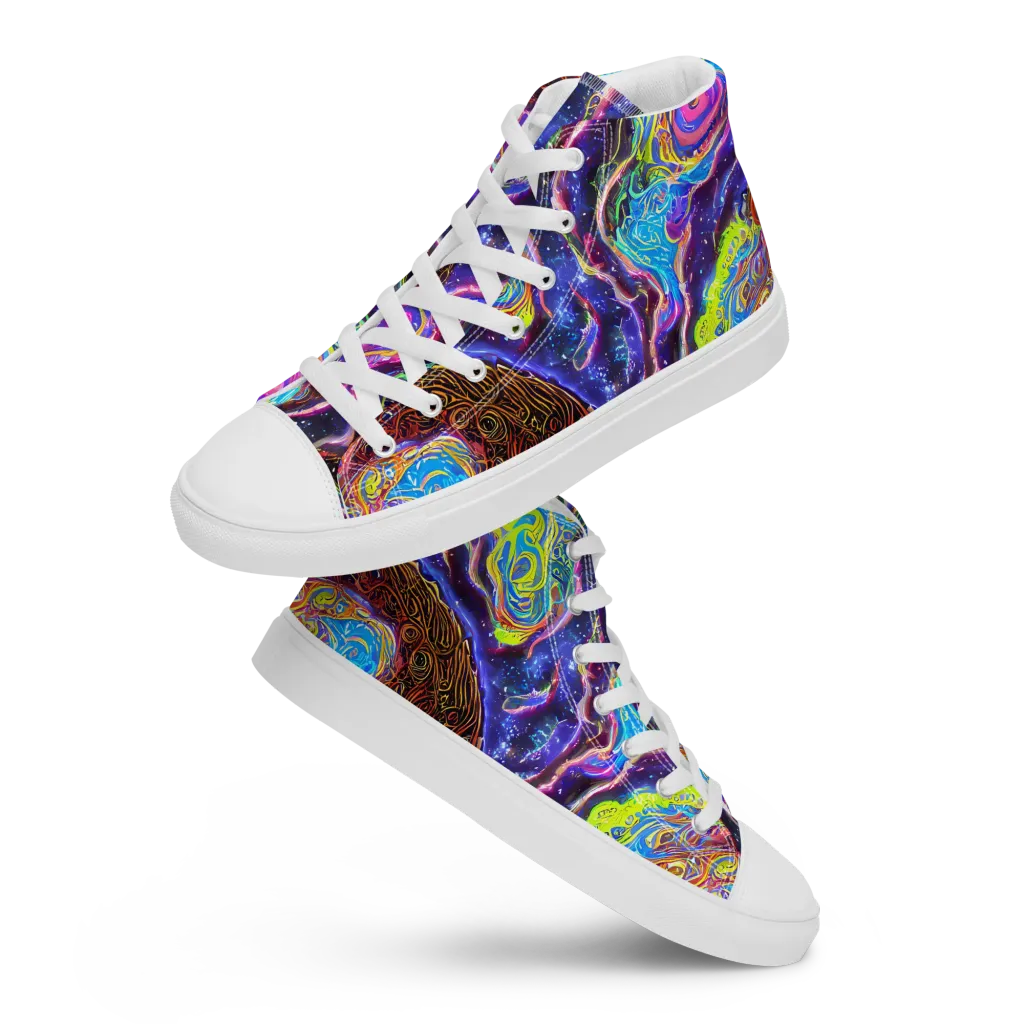 Stellar Riptide on Men's High Top Canvas Shoes — Front