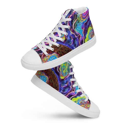 Stellar Riptide on a Men's High Top Canvas Shoes