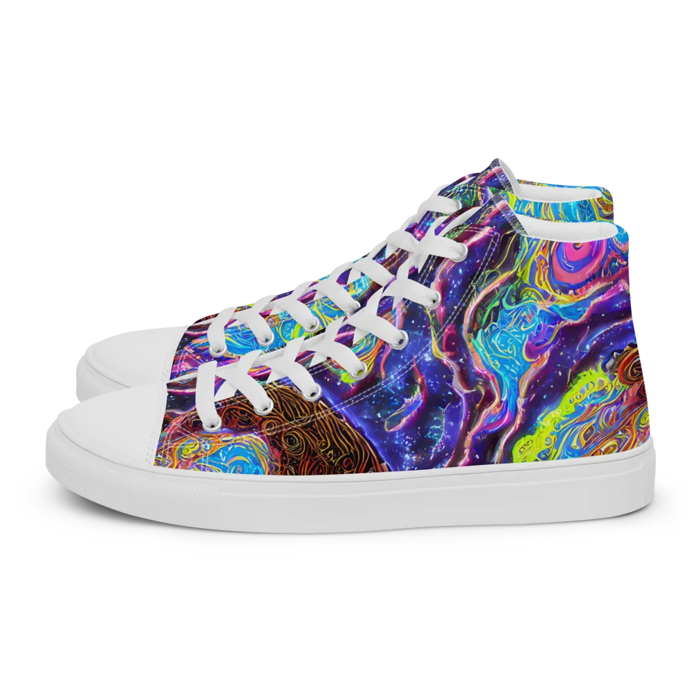 Stellar Riptide on Women's High Top Canvas Shoes — Left
