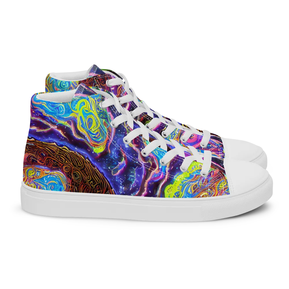 Stellar Riptide on Women's High Top Canvas Shoes — Right