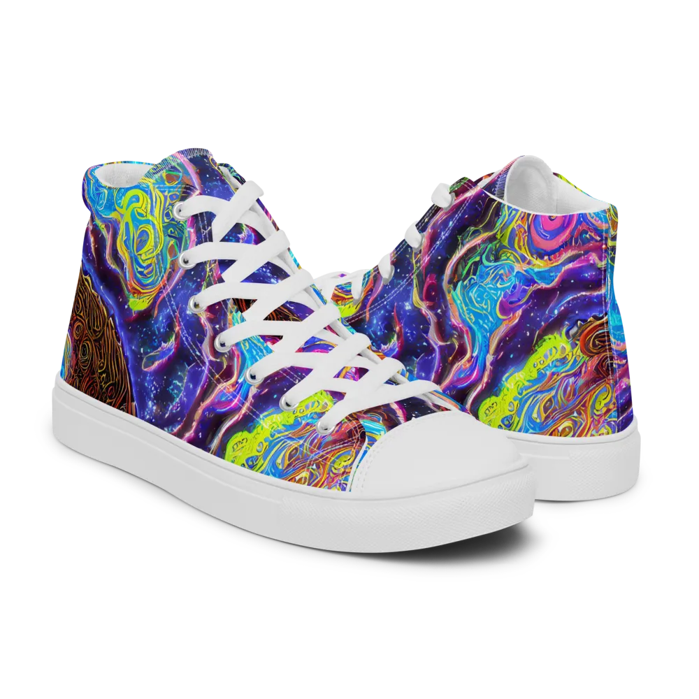 Stellar Riptide on Women's High Top Canvas Shoes — Right