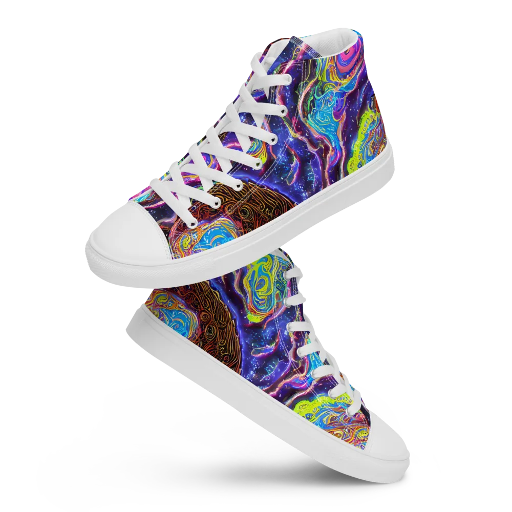 Stellar Riptide on Women's High Top Canvas Shoes — Front