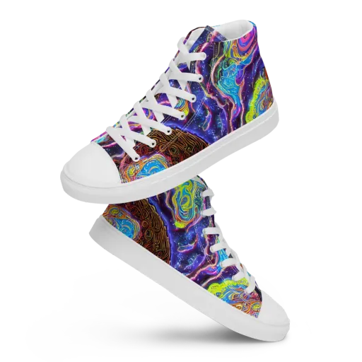 Stellar Riptide on a Women's High Top Canvas Shoes
