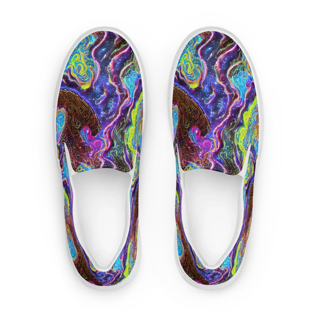 Stellar Riptide on Men's Slip-On Canvas Shoes — Front