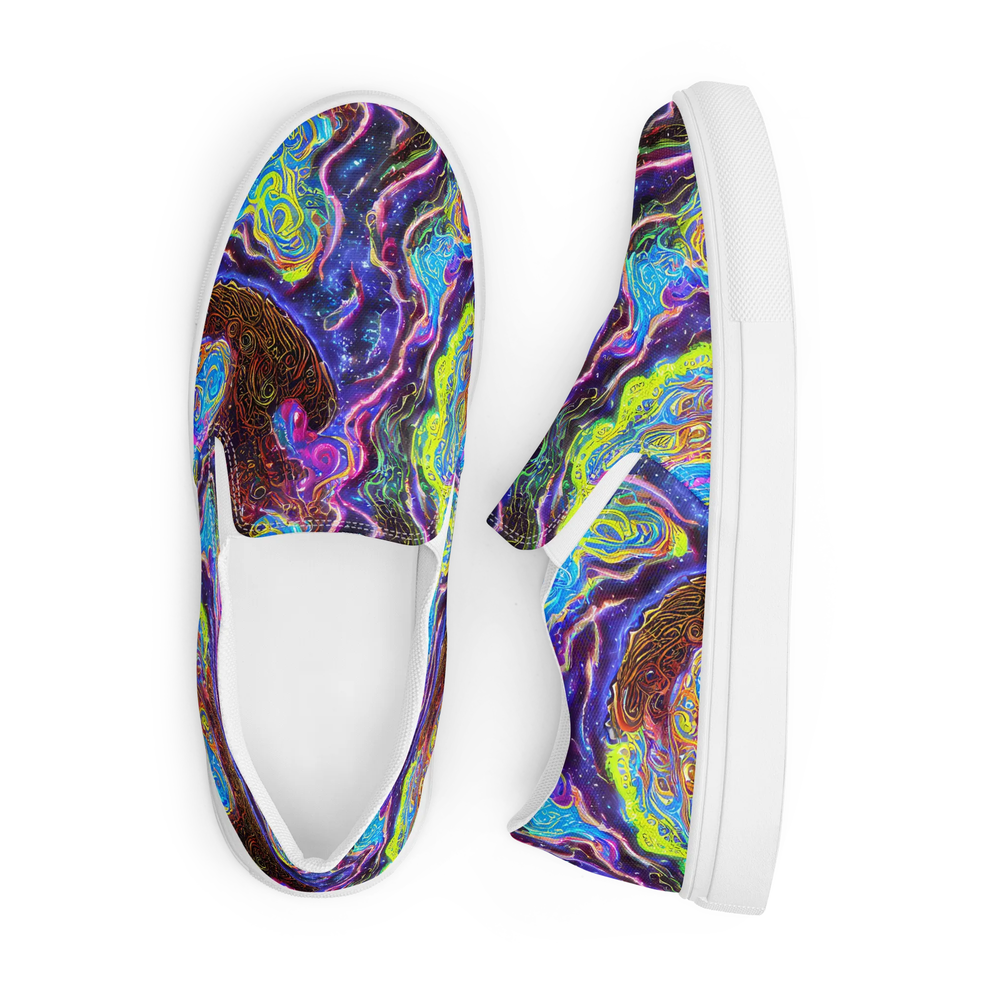 Stellar Riptide on Men's Slip-On Canvas Shoes — Front