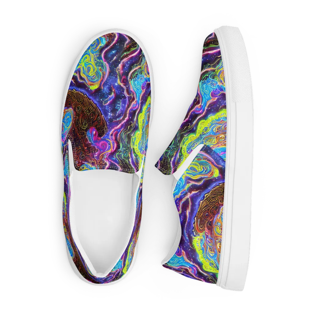 Stellar Riptide on Men's Slip-On Canvas Shoes — Front
