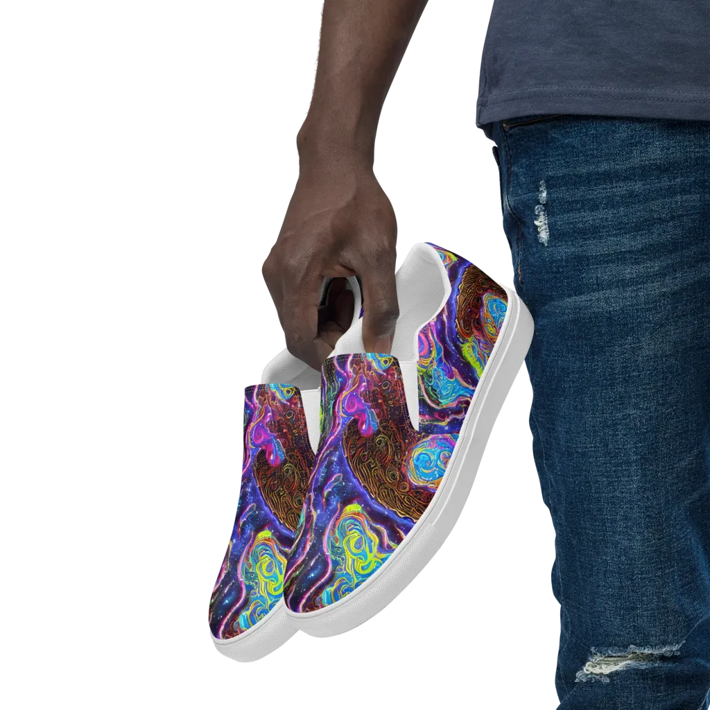 Stellar Riptide on Men's Slip-On Canvas Shoes — Left Front