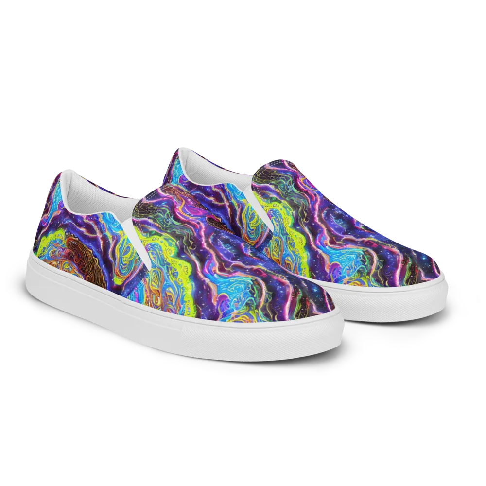 Stellar Riptide on Women's Slip-On Canvas Shoes — Right Front
