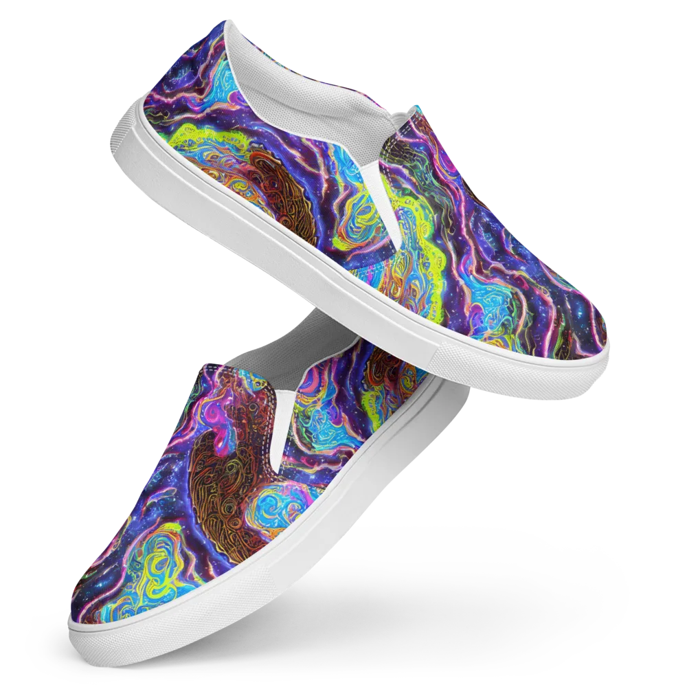 Stellar Riptide on Women's Slip-On Canvas Shoes — Front