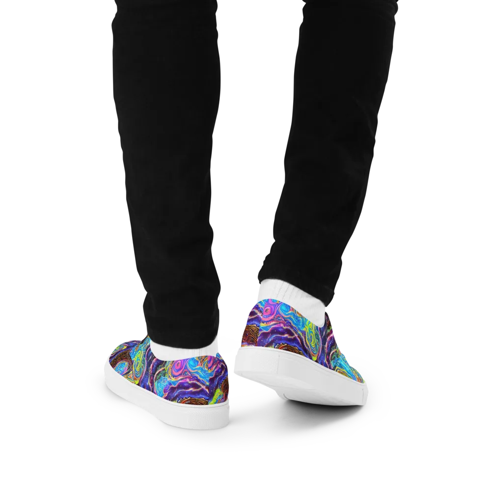 Stellar Riptide on Men's Lace-Up Canvas Shoes — Back