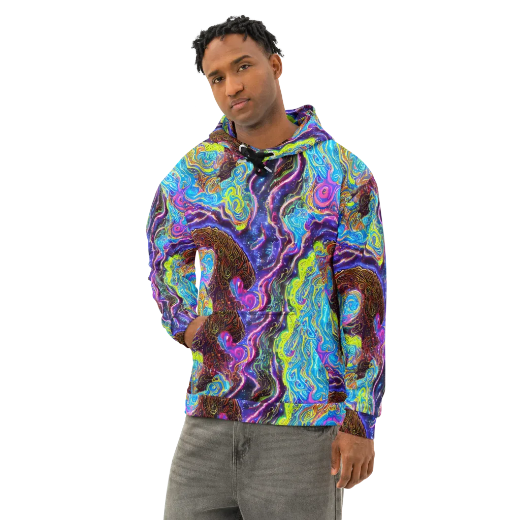 Stellar Riptide on Cotton Hoodie — Left Front