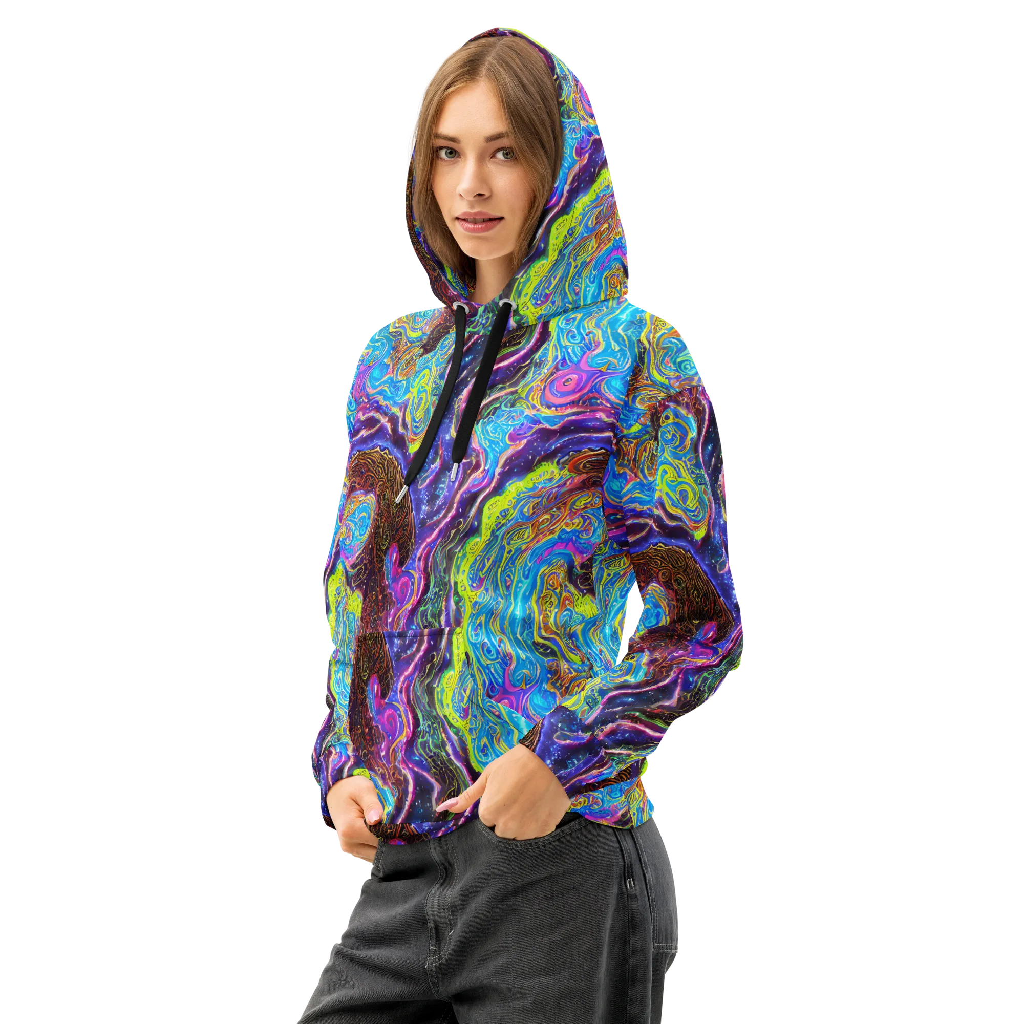 Stellar Riptide on Cotton Hoodie — Left Front