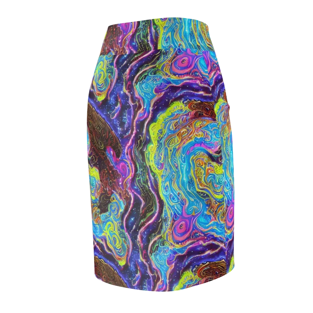 Stellar Riptide on Pencil Skirt — Back Side