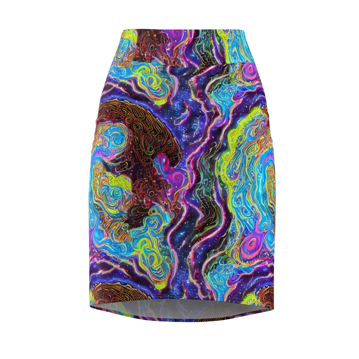 Stellar Riptide on Pencil Skirt — Front