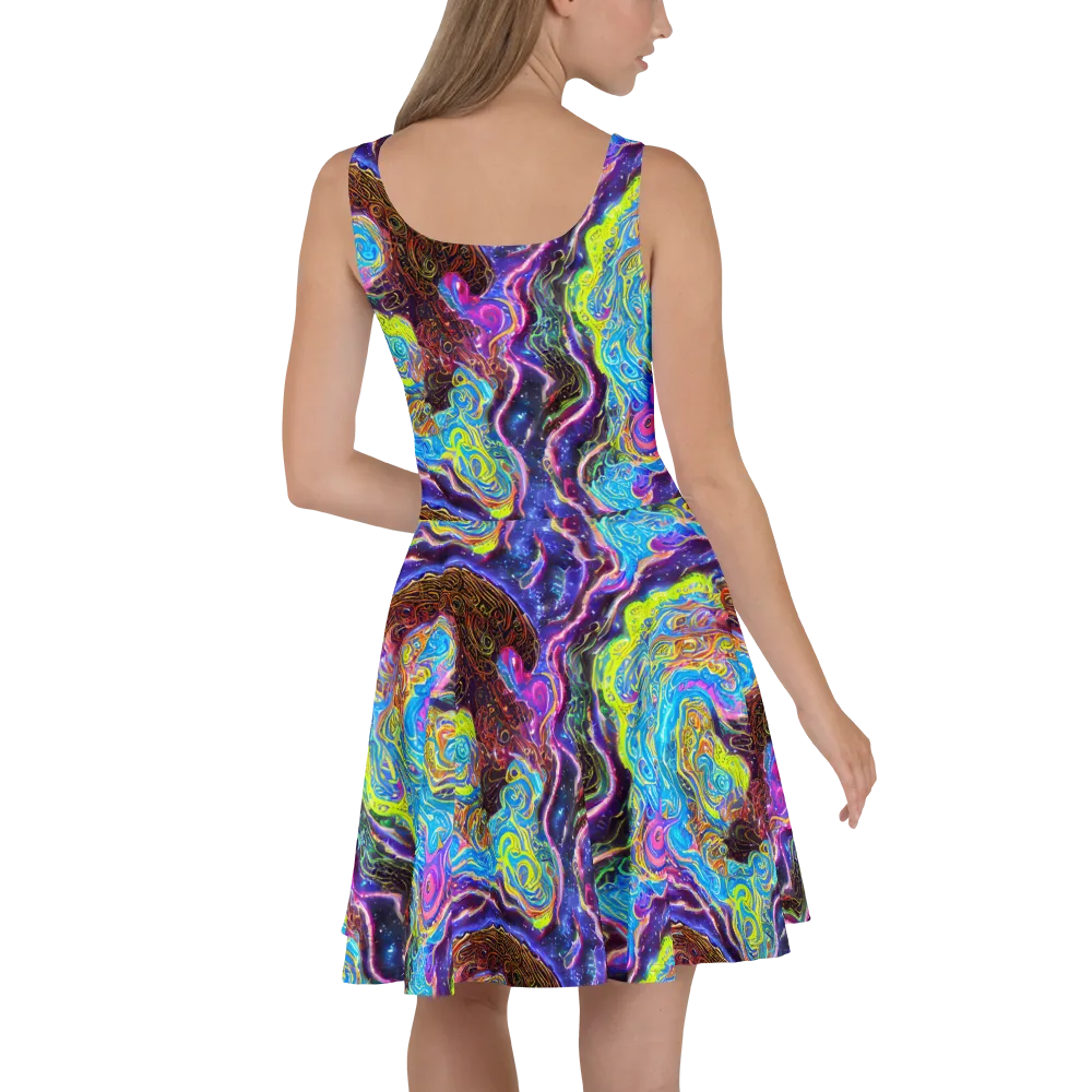 Stellar Riptide on Skater Dress — Back