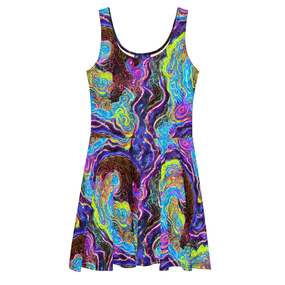 Stellar Riptide on Skater Dress — Front