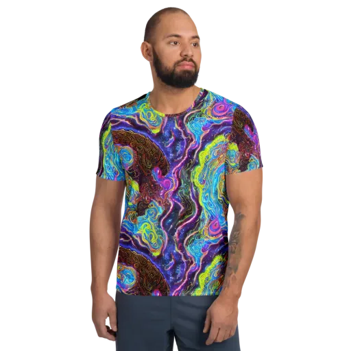 Stellar Riptide on a Men's Athletic T-Shirt