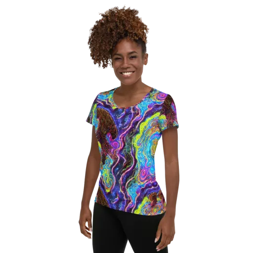 Stellar Riptide on a Women's Athletic T-Shirt
