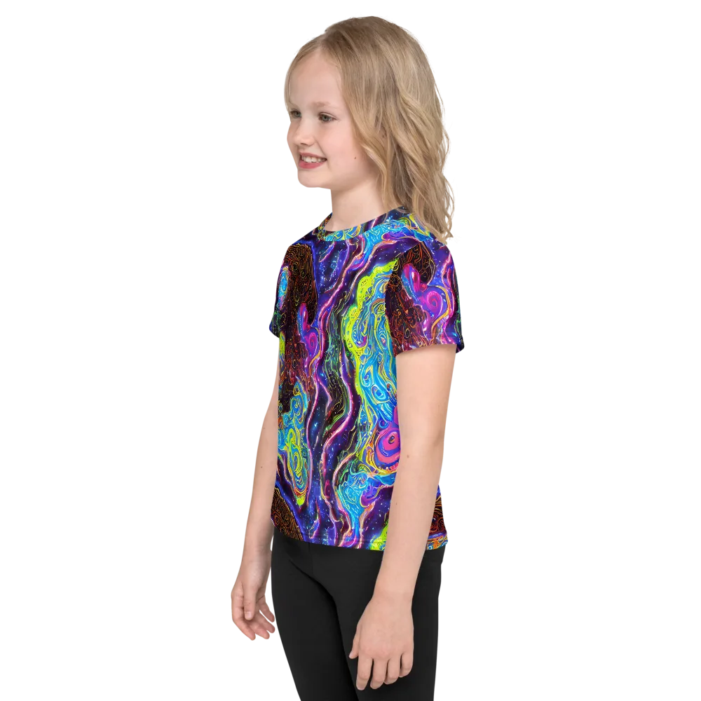 Stellar Riptide on Kids Crew Neck T-Shirt — Left