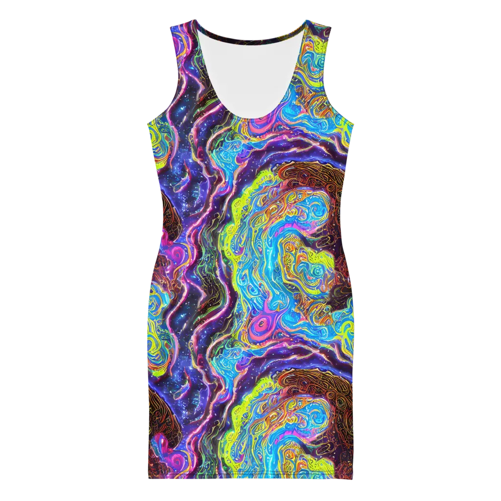 Stellar Riptide on Bodycon Dress — Front