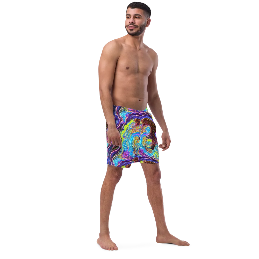 Stellar Riptide on Swim Trunks — Right Front