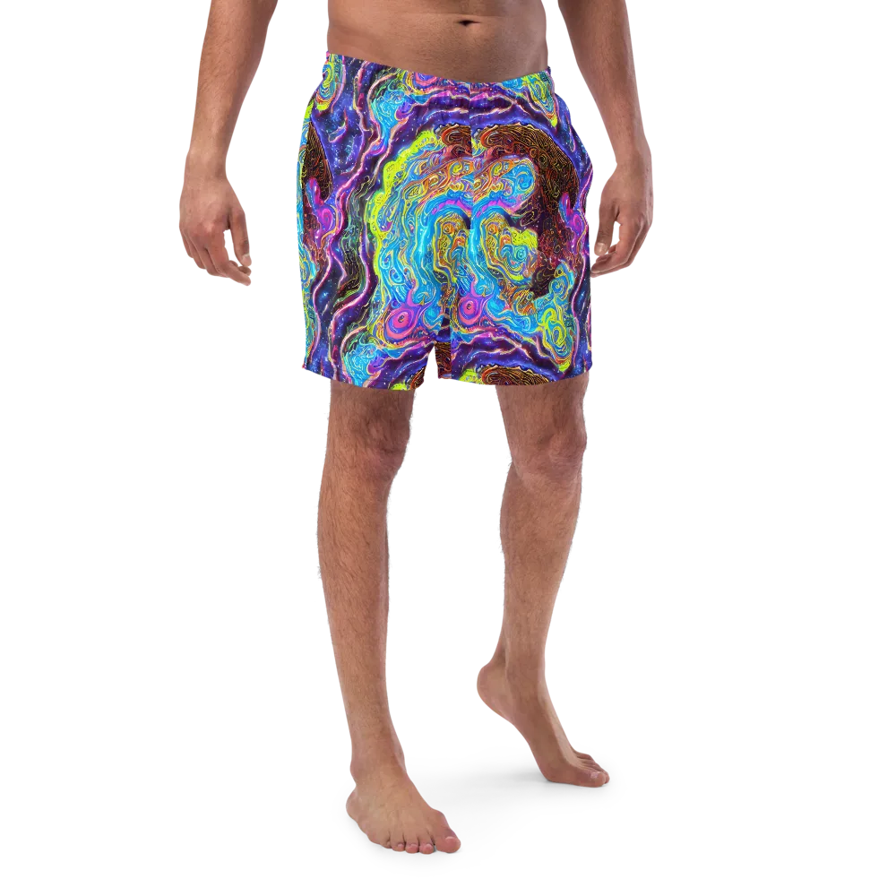 Stellar Riptide on Swim Trunks — Front