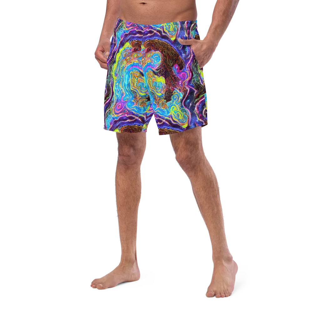 Stellar Riptide on Swim Trunks — Left Front