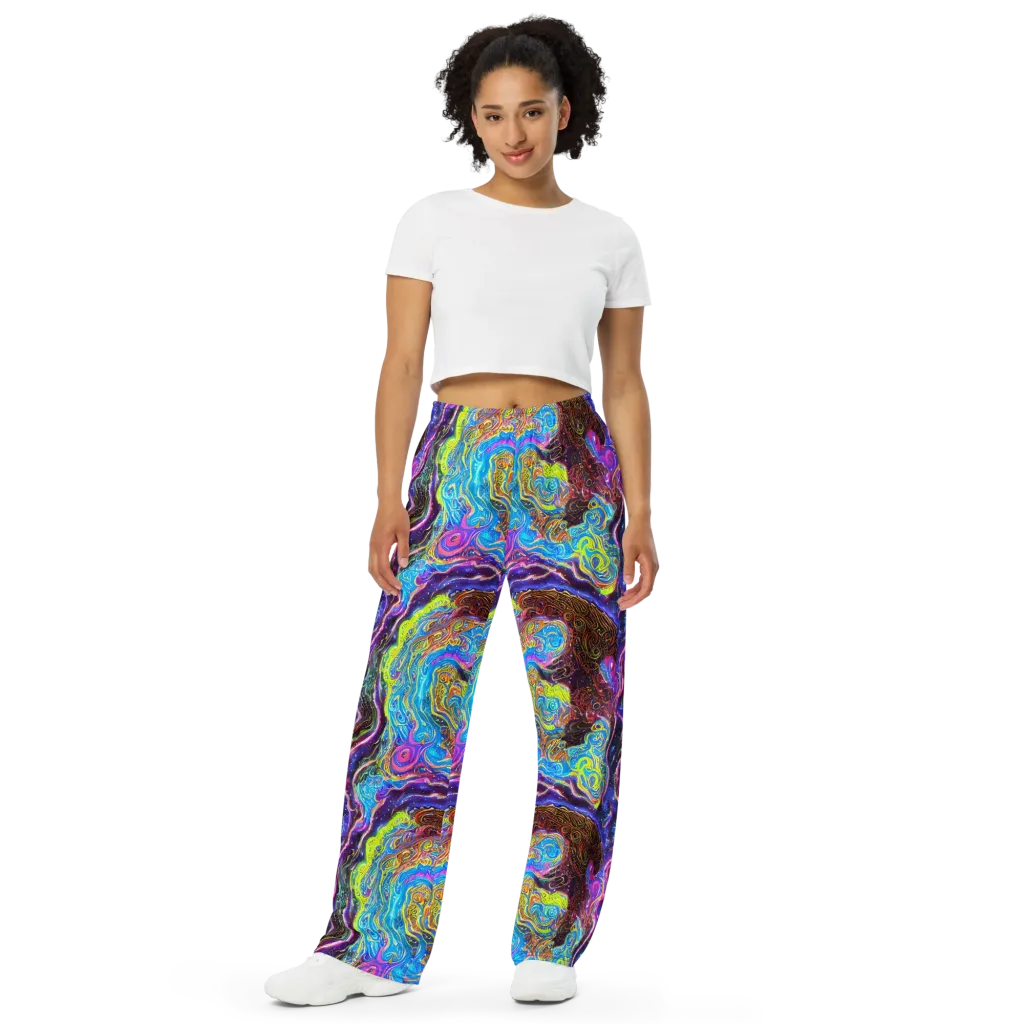 Stellar Riptide on Wide-Leg Pants — Front