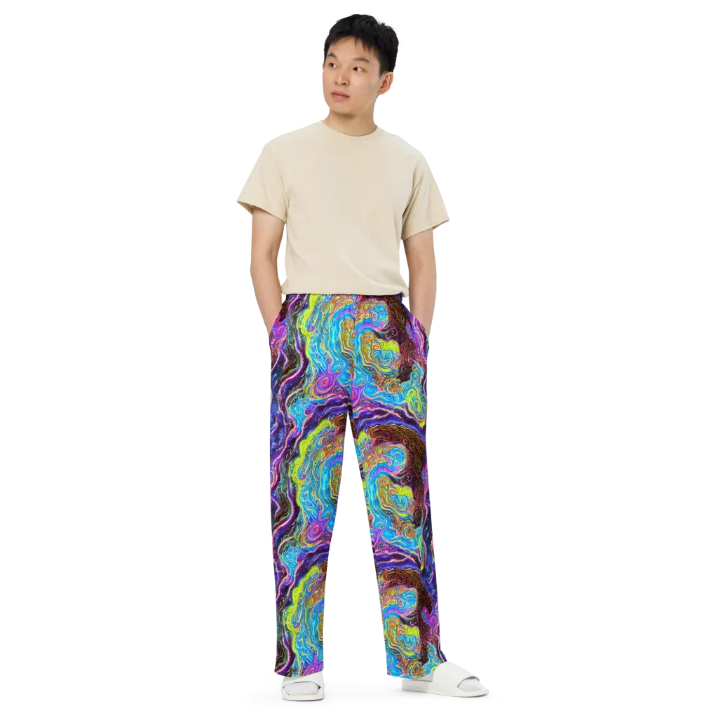 Stellar Riptide on Wide-Leg Pants — Front