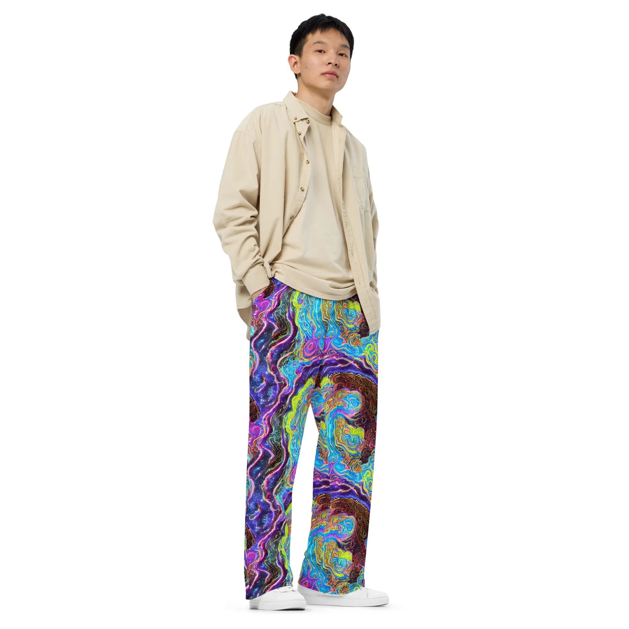 Stellar Riptide on Wide-Leg Pants — Right Front