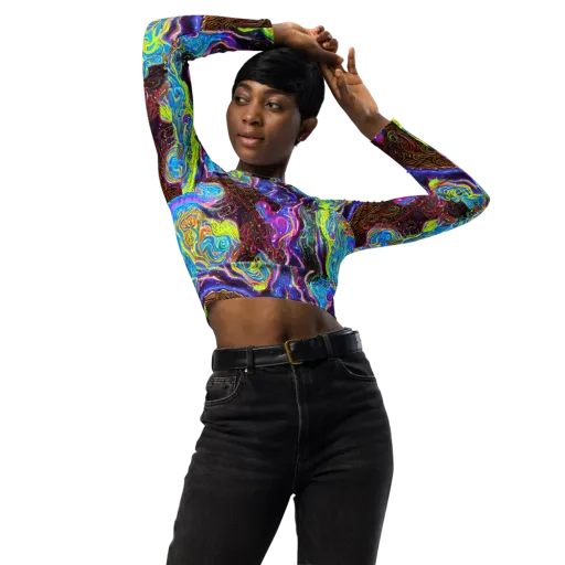 Stellar Riptide on a Long Sleeve Crop Top