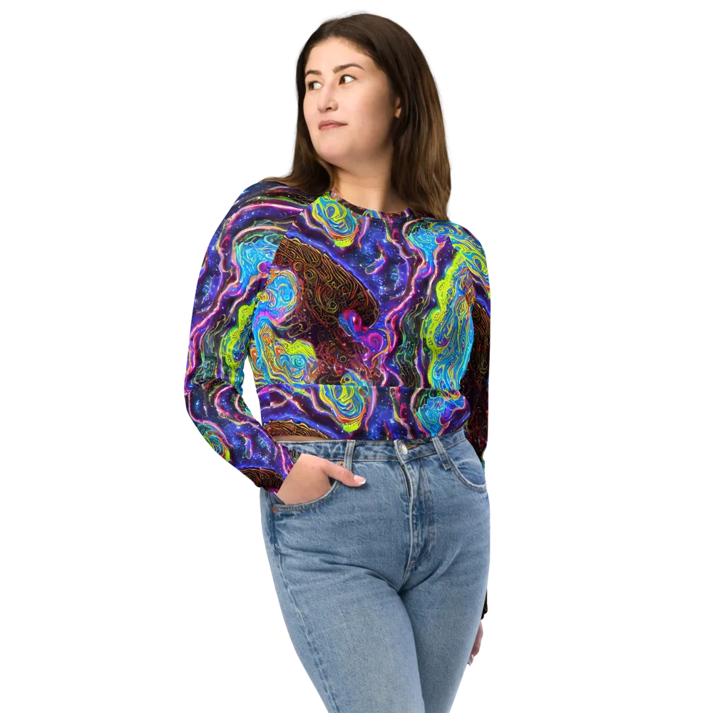 Stellar Riptide on Long Sleeve Crop Top — Front