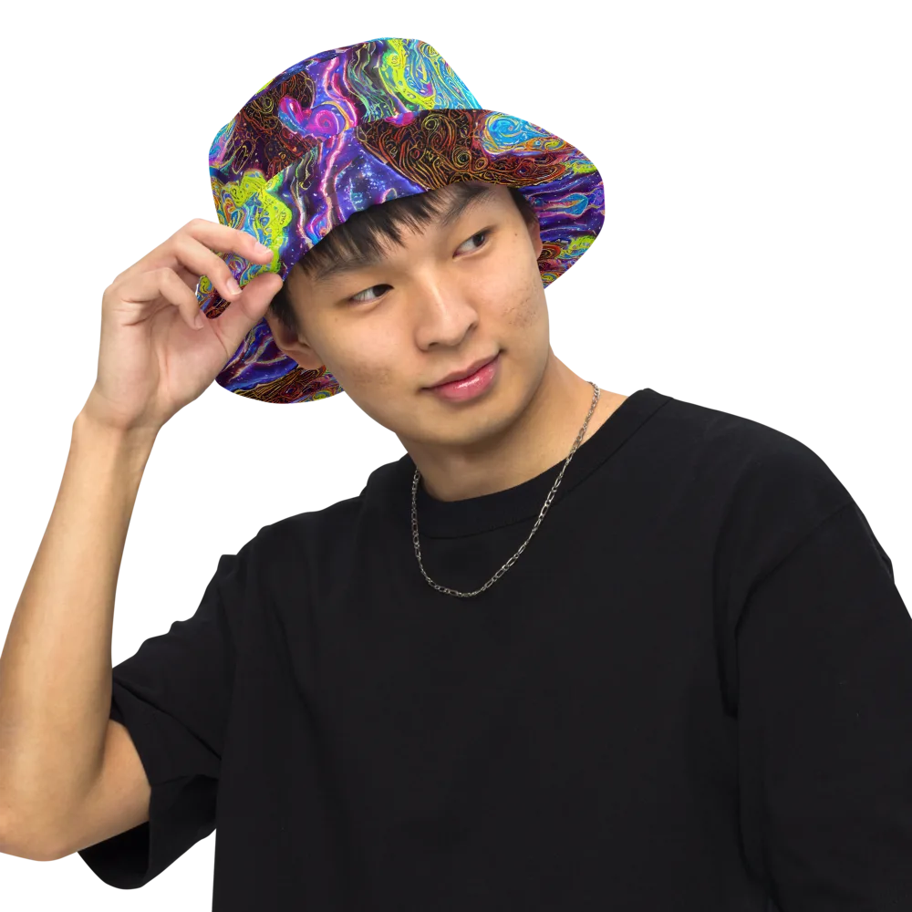 Stellar Riptide on Reversible Bucket Hat — Front Inside