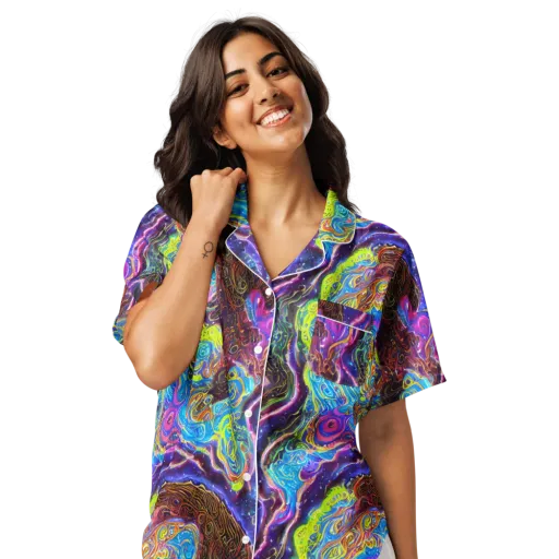 Stellar Riptide on a Women's Short Sleeve Pajama Top