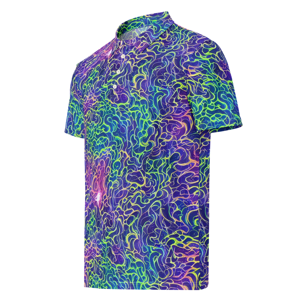 Prismatic Maze on Men's Slim Fit Polo Shirt — Left Front