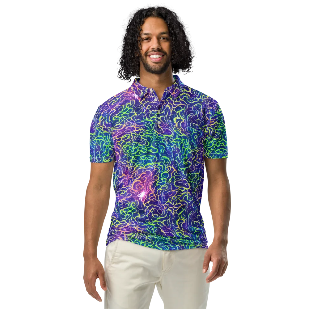 Prismatic Maze on Men's Slim Fit Polo Shirt — Front