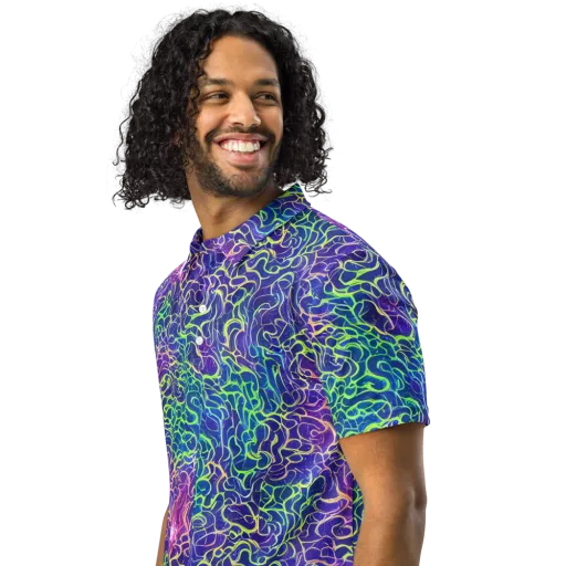 Prismatic Maze on a Men's Slim Fit Polo Shirt