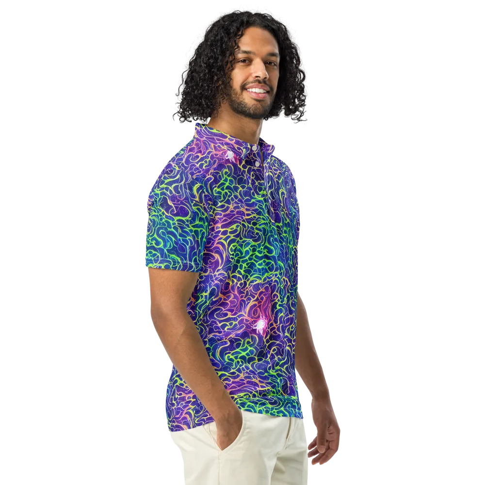 Prismatic Maze on Men's Slim Fit Polo Shirt — Right Front